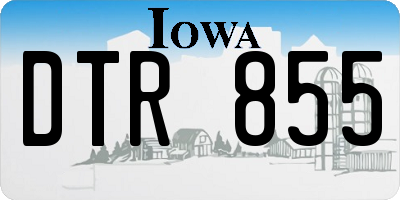 IA license plate DTR855