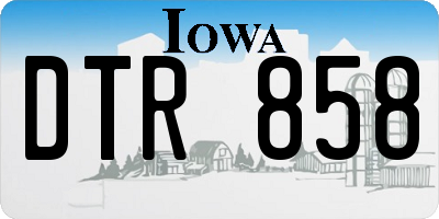IA license plate DTR858