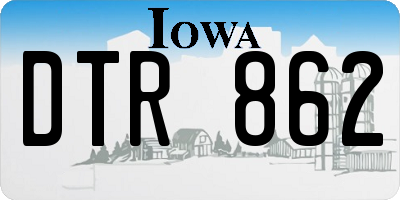 IA license plate DTR862