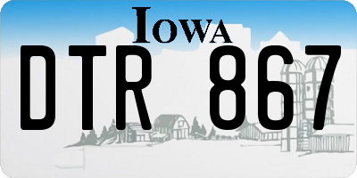 IA license plate DTR867