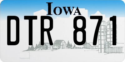 IA license plate DTR871