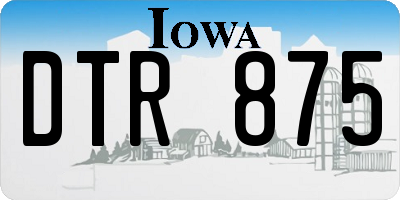 IA license plate DTR875