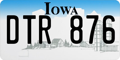 IA license plate DTR876
