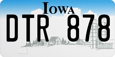 IA license plate DTR878