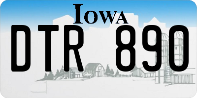 IA license plate DTR890