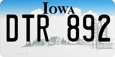 IA license plate DTR892
