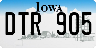 IA license plate DTR905