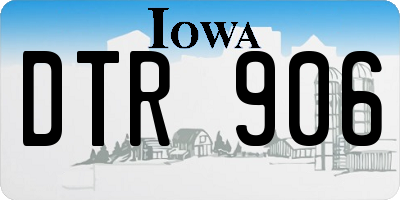 IA license plate DTR906