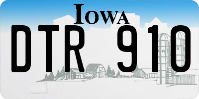 IA license plate DTR910