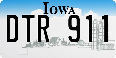 IA license plate DTR911