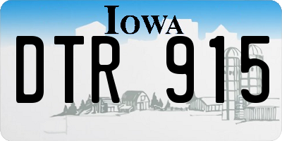 IA license plate DTR915