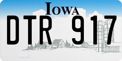 IA license plate DTR917