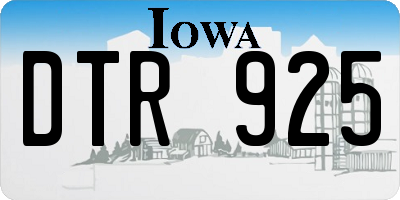 IA license plate DTR925