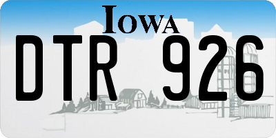 IA license plate DTR926