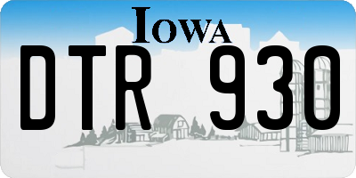 IA license plate DTR930