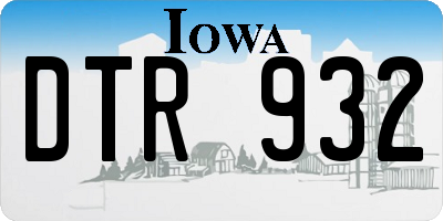IA license plate DTR932