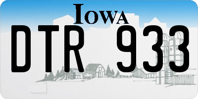 IA license plate DTR933