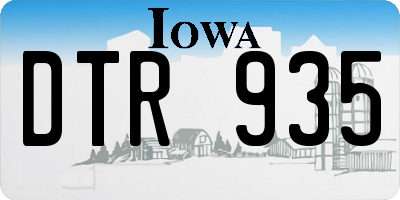 IA license plate DTR935