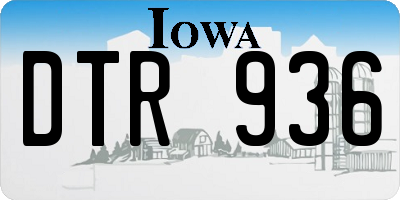 IA license plate DTR936