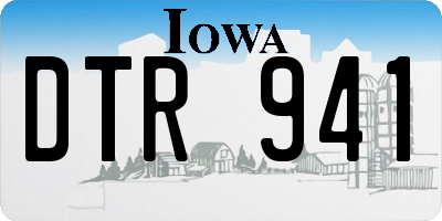IA license plate DTR941