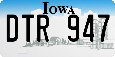 IA license plate DTR947