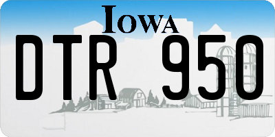 IA license plate DTR950