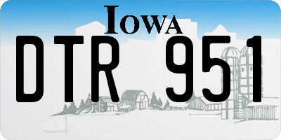 IA license plate DTR951