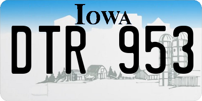 IA license plate DTR953