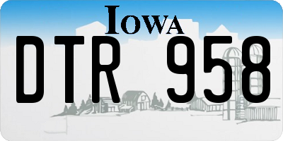 IA license plate DTR958