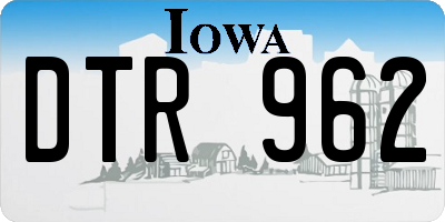 IA license plate DTR962
