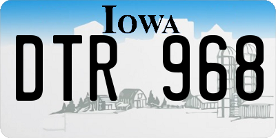 IA license plate DTR968