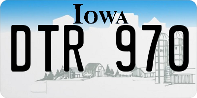 IA license plate DTR970