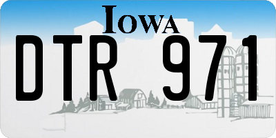 IA license plate DTR971