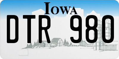 IA license plate DTR980