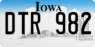 IA license plate DTR982