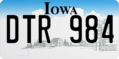 IA license plate DTR984