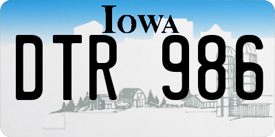 IA license plate DTR986
