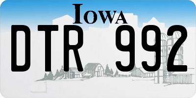 IA license plate DTR992