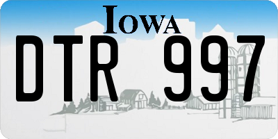 IA license plate DTR997
