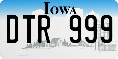 IA license plate DTR999
