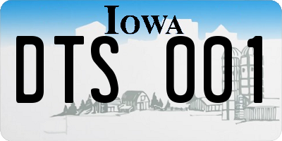 IA license plate DTS001