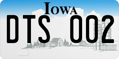 IA license plate DTS002