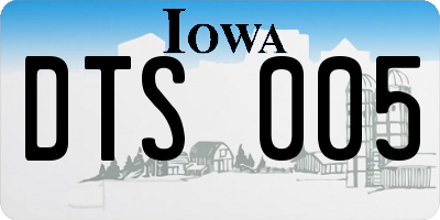 IA license plate DTS005