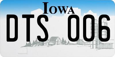 IA license plate DTS006