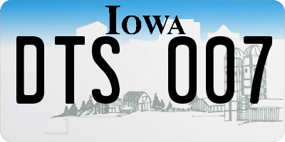 IA license plate DTS007