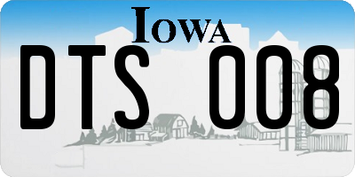 IA license plate DTS008
