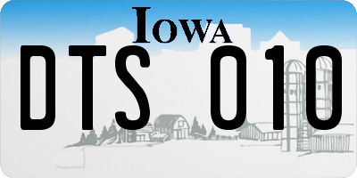 IA license plate DTS010