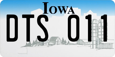 IA license plate DTS011
