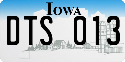 IA license plate DTS013