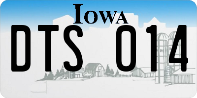 IA license plate DTS014